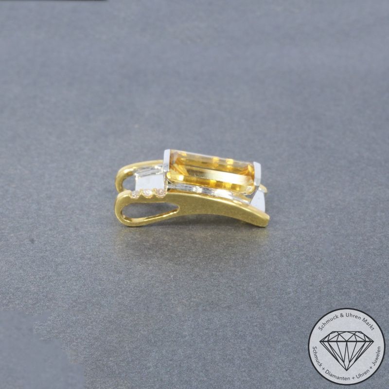 Wert 1510 € Bicolor Brillant Citrin Anhänger in 750er 18 K Gold - 99257
