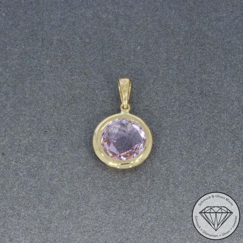 Wert 1040 € Brillant Amethyst Anhänger in 750er 18 K Gelbgold - H752
