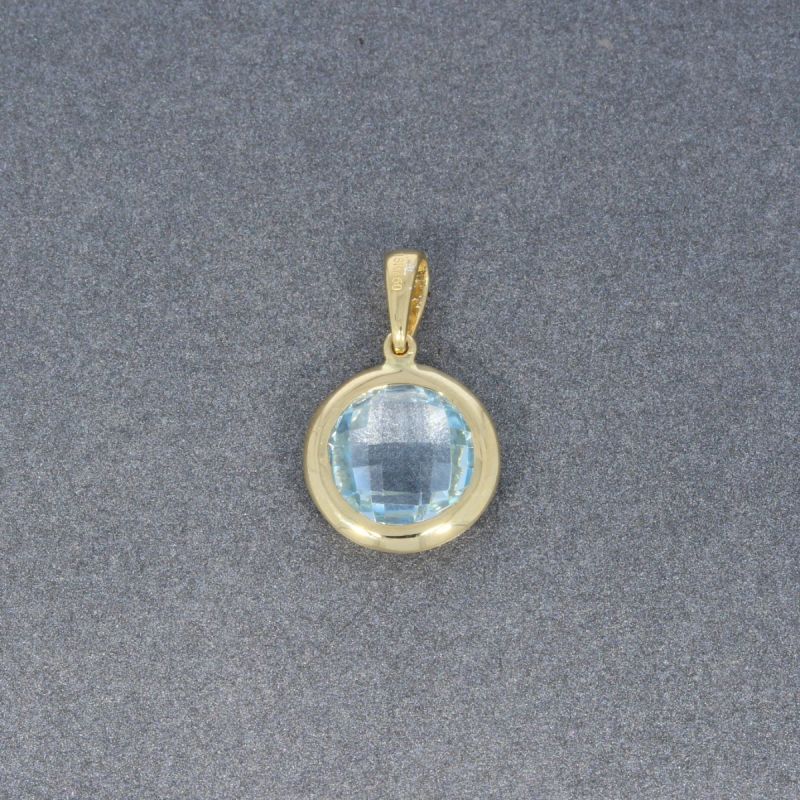 Wert 1040 € Brillant Topas Anhänger in 750er 18 K Gelbgold - H875