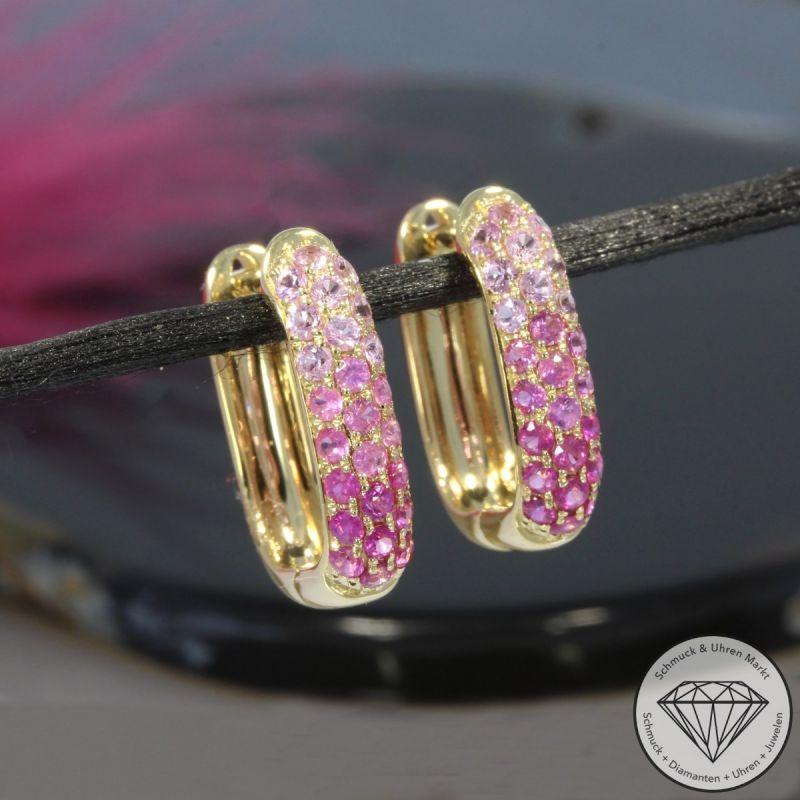 Wert 1990 € Saphir Creolen in 585er 14 K Gelbgold - 99379