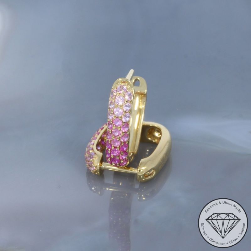 Wert 1990 € Saphir Creolen in 585er 14 K Gelbgold - 99379