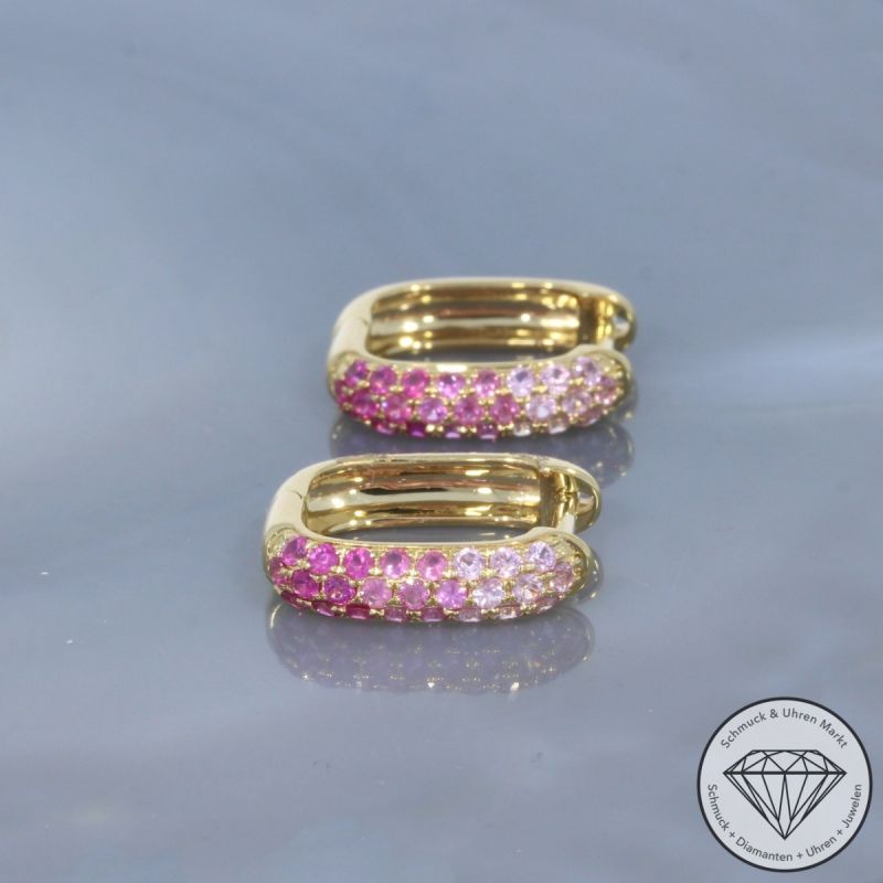 Wert 1990 € Saphir Creolen in 585er 14 K Gelbgold - 99379