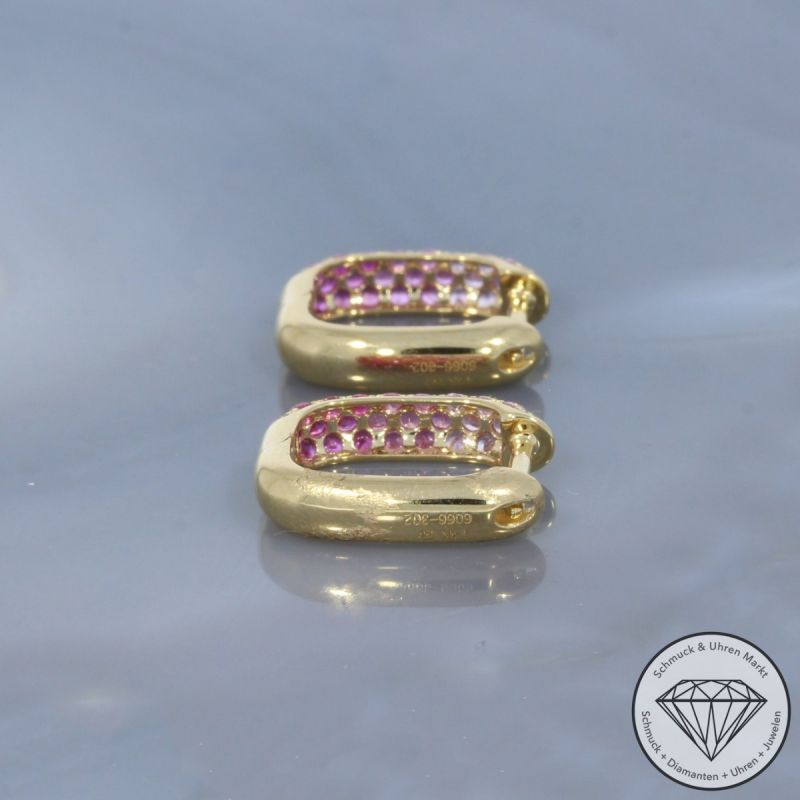 Wert 1990 € Saphir Creolen in 585er 14 K Gelbgold - 99379