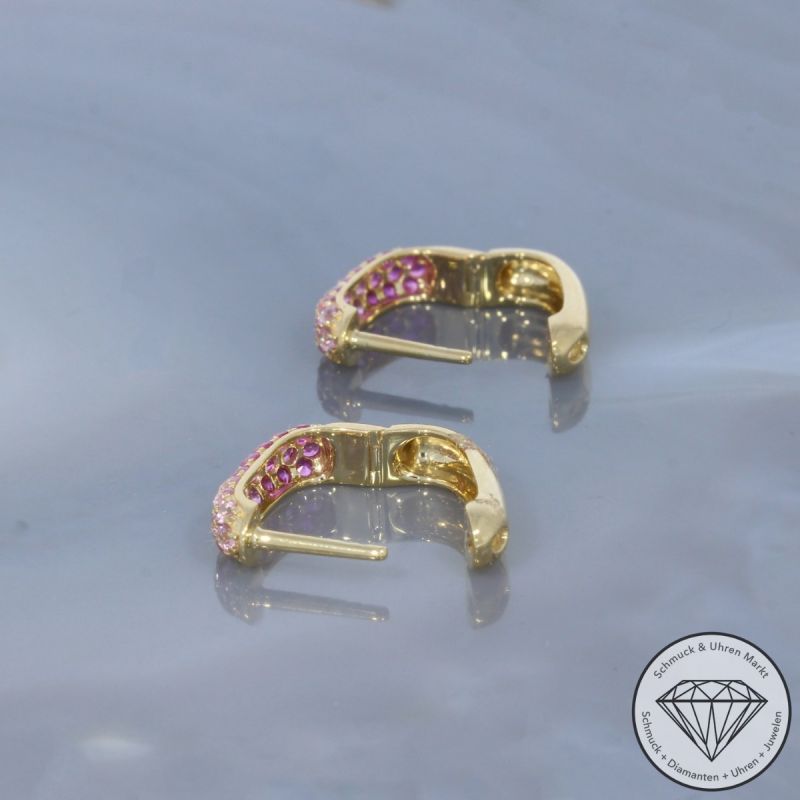 Wert 1990 € Saphir Creolen in 585er 14 K Gelbgold - 99379