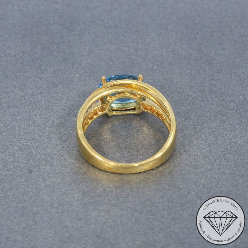 Wert 2110 € Brillant Topas Ring in 750er 18 K Gelbgold - 99380