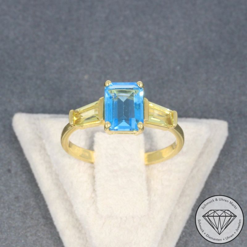 Wert 1110 € Topas Lemonquarz Ring in 750er 18 K Gelbgold - 99383