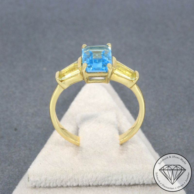 Wert 1110 € Topas Lemonquarz Ring in 750er 18 K Gelbgold - 99383