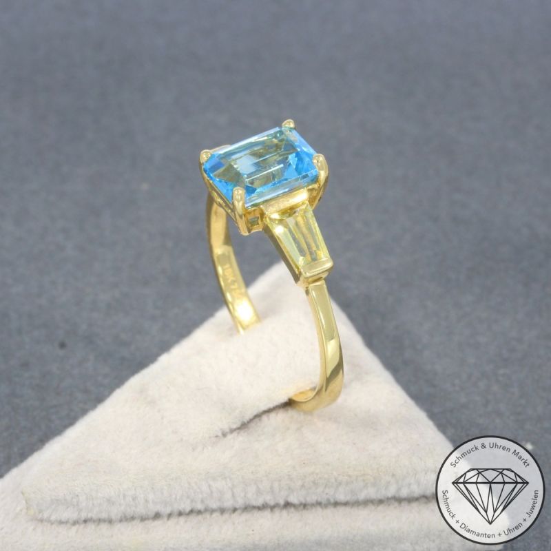 Wert 1110 € Topas Lemonquarz Ring in 750er 18 K Gelbgold - 99383