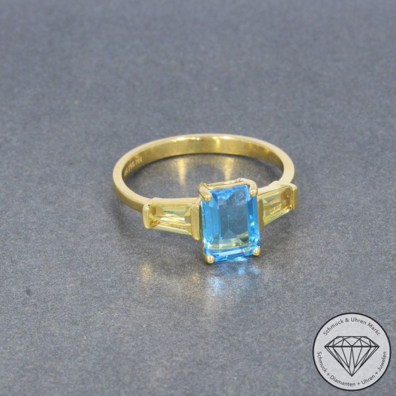 Wert 1110 € Topas Lemonquarz Ring in 750er 18 K Gelbgold - 99383