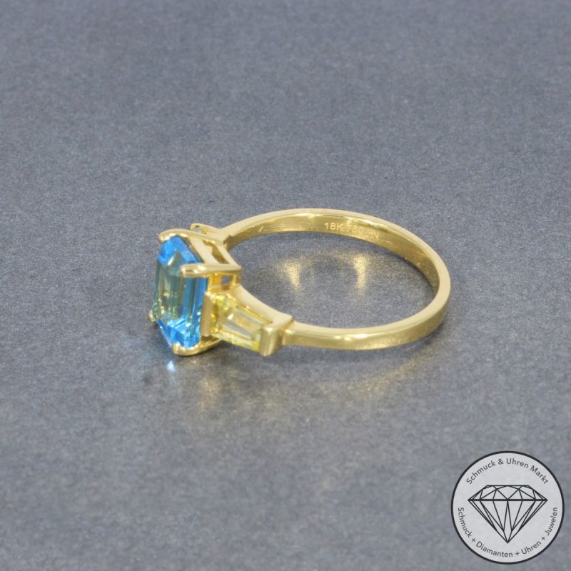 Wert 1110 € Topas Lemonquarz Ring in 750er 18 K Gelbgold - 99383
