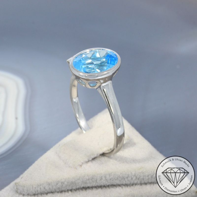 Wert 1380 € Brillant Topas Ring in 750er 18 K Weißgold - 99389