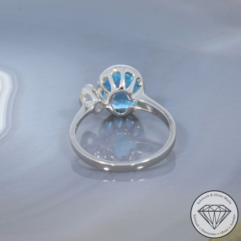 Wert 1380 € Brillant Topas Ring in 750er 18 K Weißgold - 99389