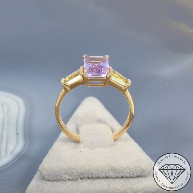 Wert 1920 € Amethyst Lemonquarz Ring in 750er 18 K Gelbgold - 99394