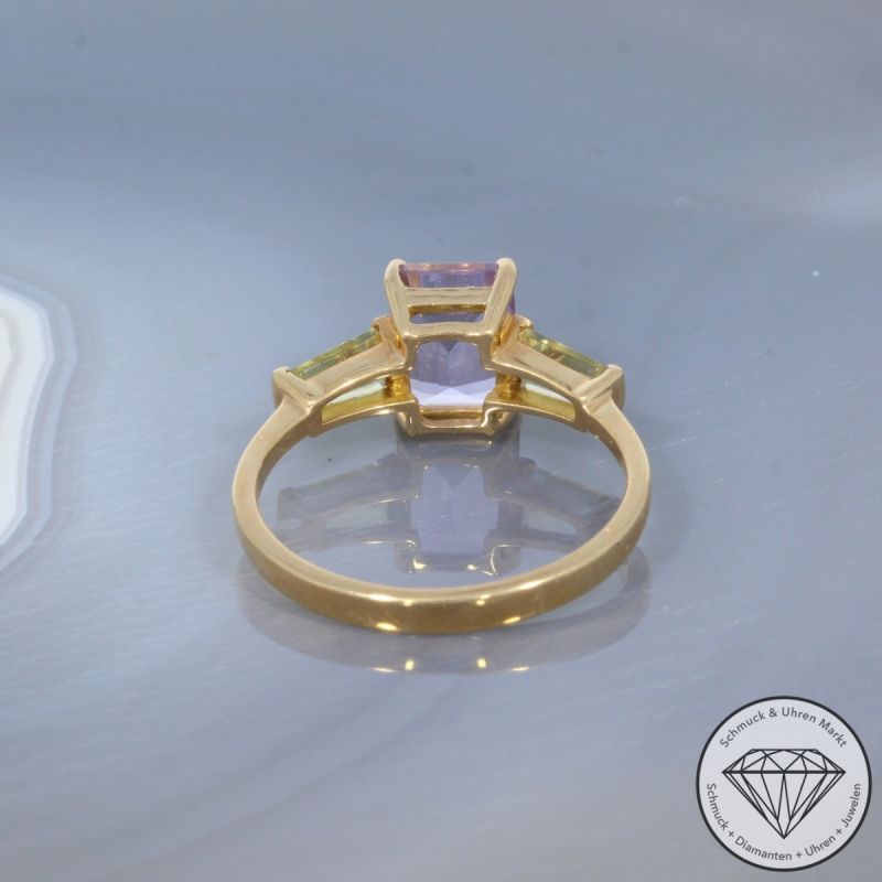 Wert 1920 € Amethyst Lemonquarz Ring in 750er 18 K Gelbgold - 99394