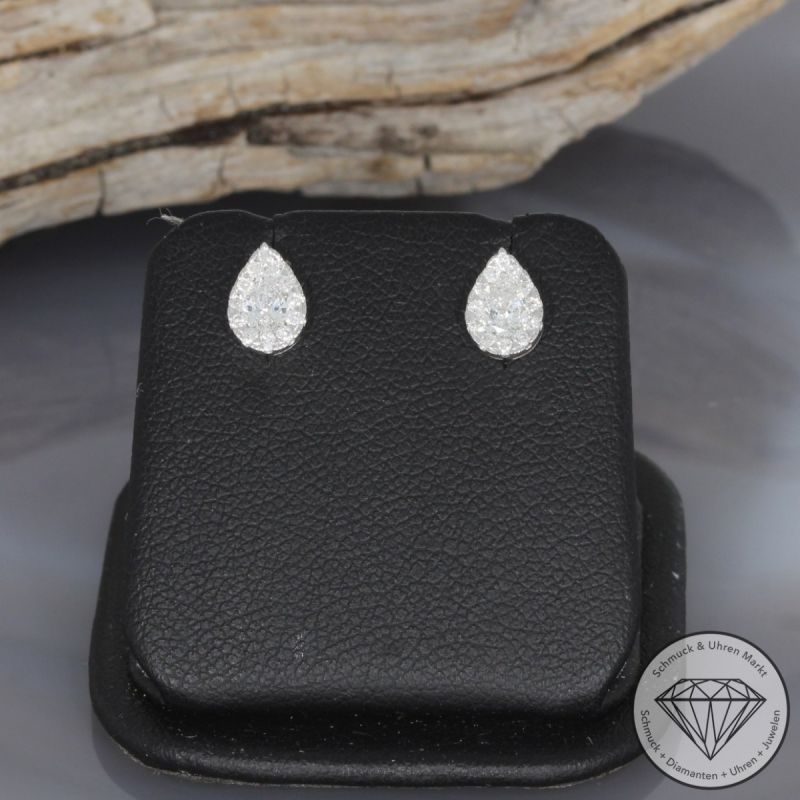 Wert 2490 € Brillant Diamant Ohrstecker in 750er 18 K Weißgold - 99395