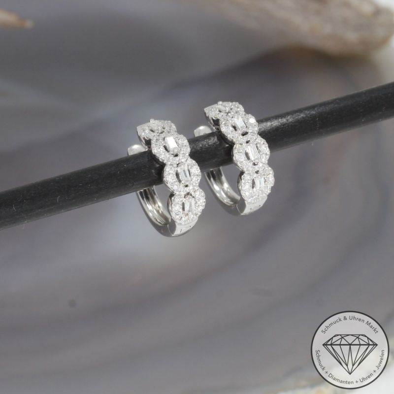 Wert 2650 € Brillant Diamant Creolen in 750er 18 K Weißgold - 99405