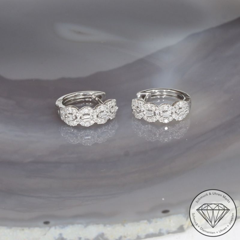 Wert 2650 € Brillant Diamant Creolen in 750er 18 K Weißgold - 99405