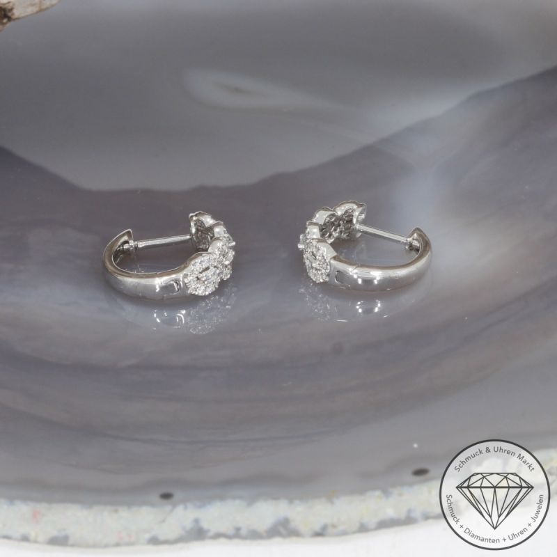 Wert 2650 € Brillant Diamant Creolen in 750er 18 K Weißgold - 99405