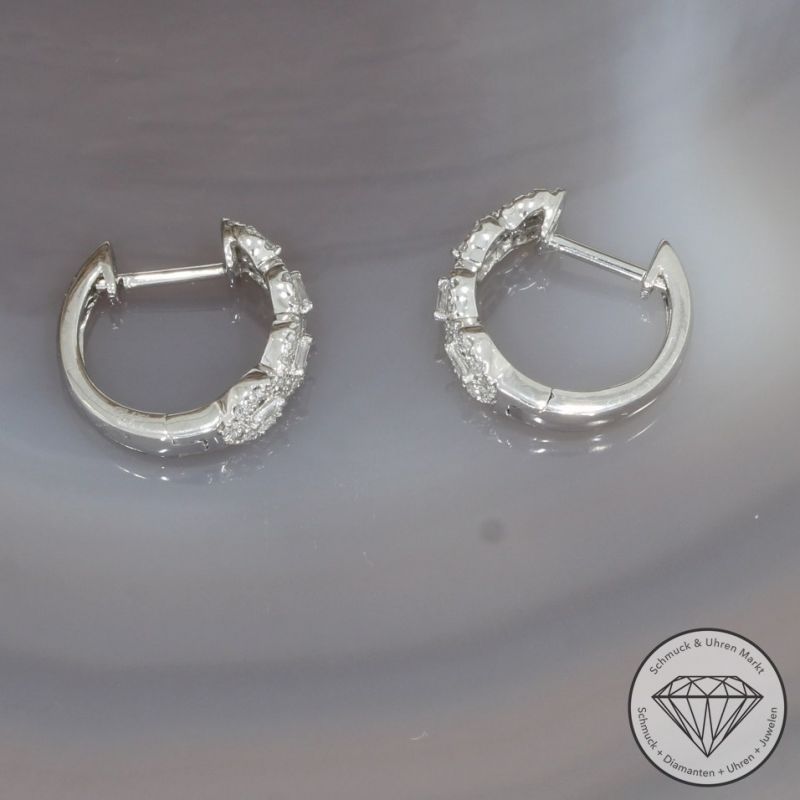 Wert 2650 € Brillant Diamant Creolen in 750er 18 K Weißgold - 99405