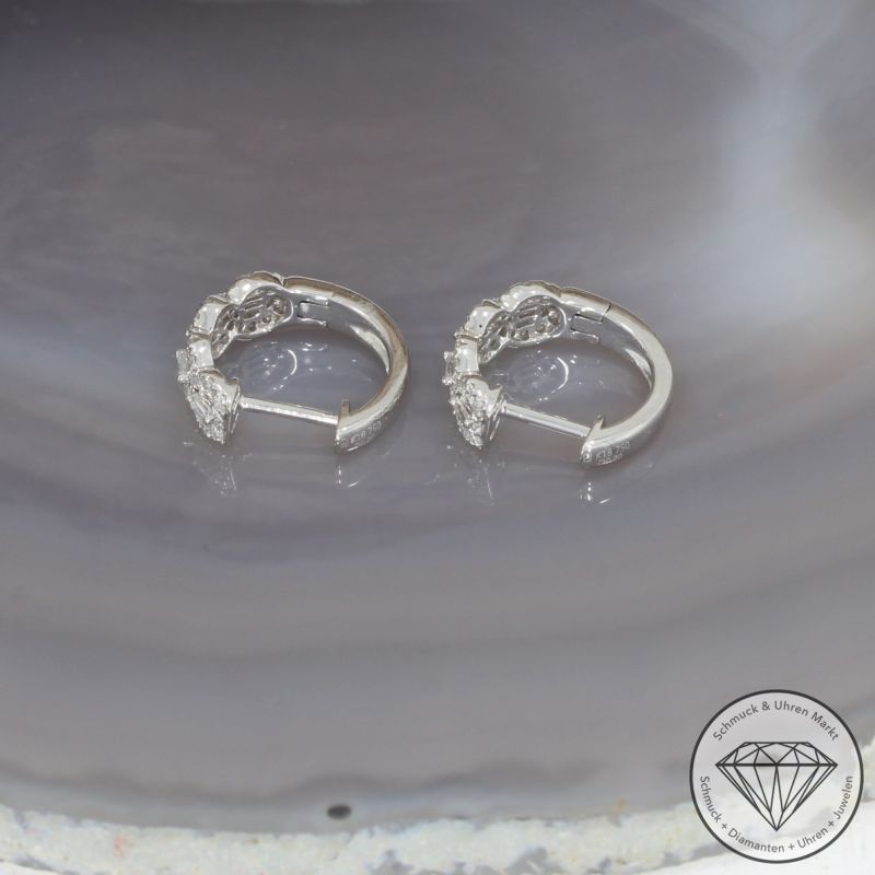 Wert 2650 € Brillant Diamant Creolen in 750er 18 K Weißgold - 99405