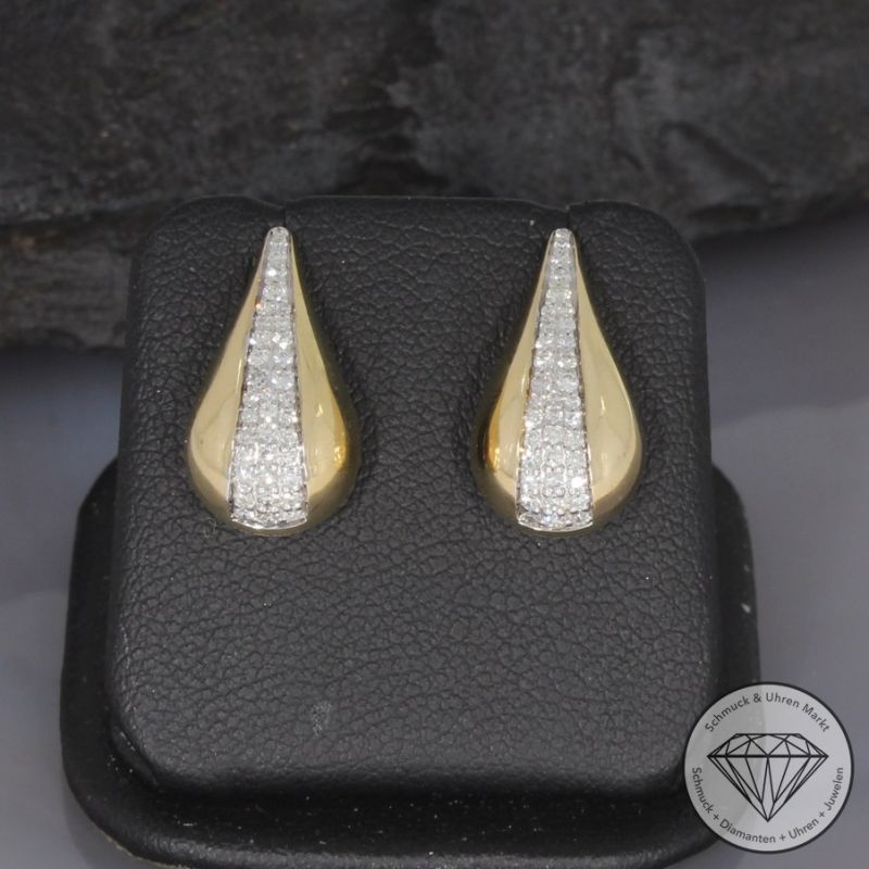 Wert 2790 € Brillant Diamant Ohrringe in 585er 14 K Gelbgold - 99407
