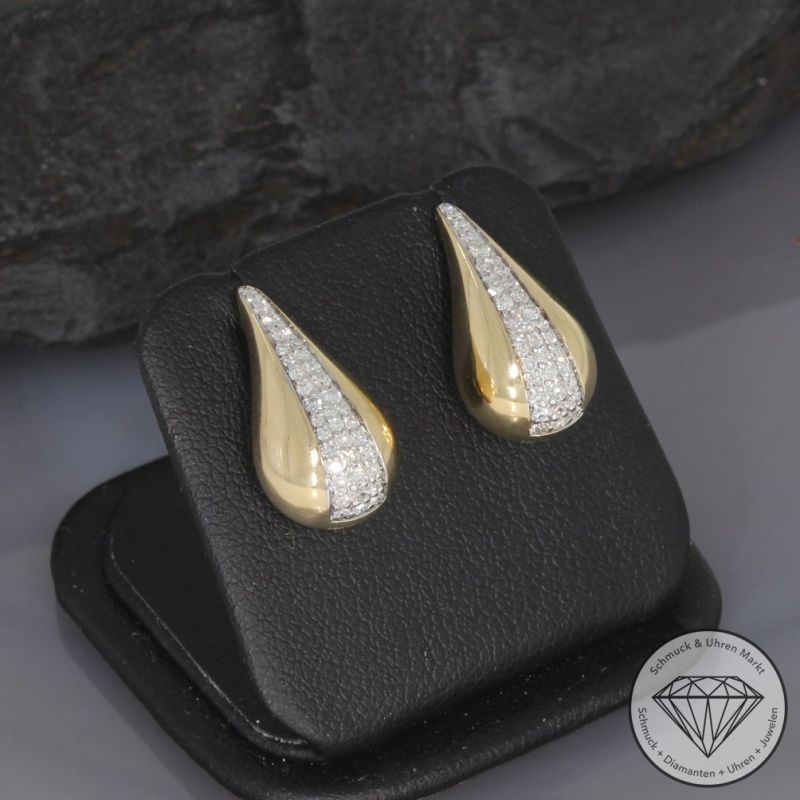 Wert 2790 € Brillant Diamant Ohrringe in 585er 14 K Gelbgold - 99407