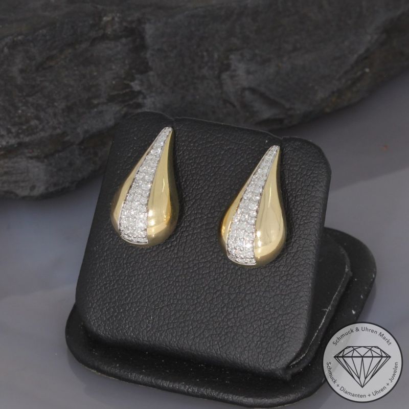 Wert 2790 € Brillant Diamant Ohrringe in 585er 14 K Gelbgold - 99407
