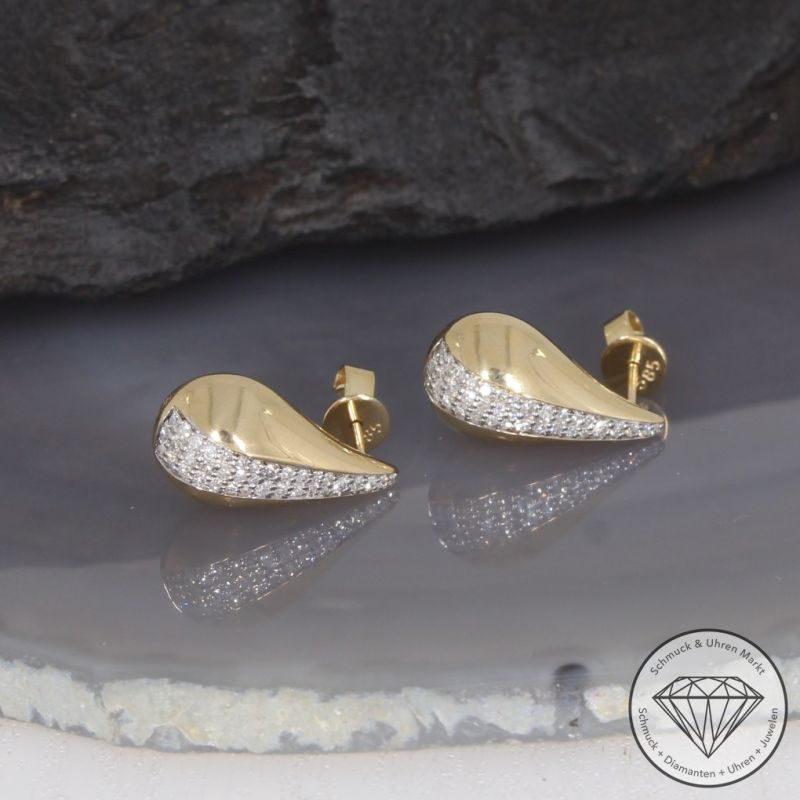 Wert 2790 € Brillant Diamant Ohrringe in 585er 14 K Gelbgold - 99407