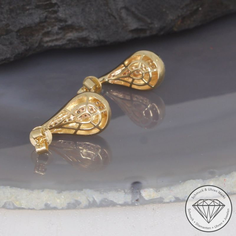 Wert 2790 € Brillant Diamant Ohrringe in 585er 14 K Gelbgold - 99407