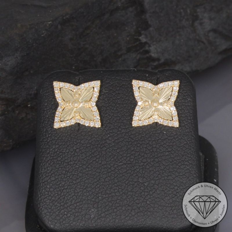 Wert 2290 € Diamant Ohrstecker in 585er 14 K Gelbgold - 99410