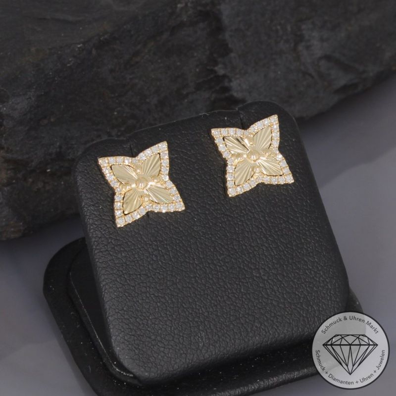 Wert 2290 € Diamant Ohrstecker in 585er 14 K Gelbgold - 99410