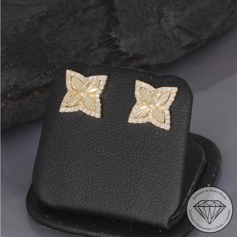Wert 2290 € Diamant Ohrstecker in 585er 14 K Gelbgold - 99410