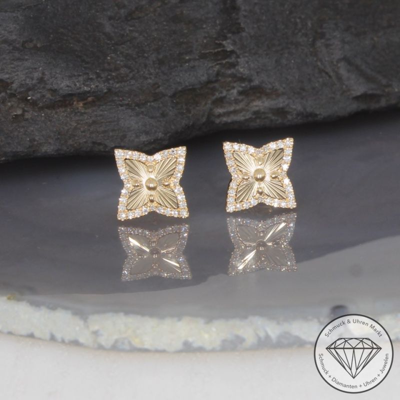 Wert 2290 € Diamant Ohrstecker in 585er 14 K Gelbgold - 99410