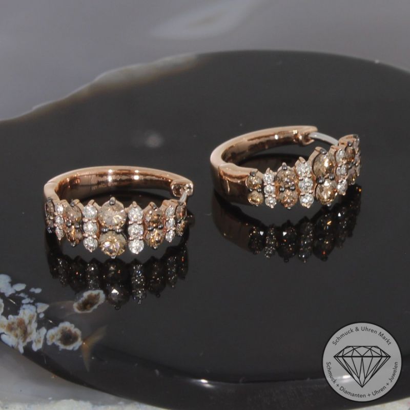 Wert 5050 € Brillant Creolen in 585er 14 K Roségold - H1846