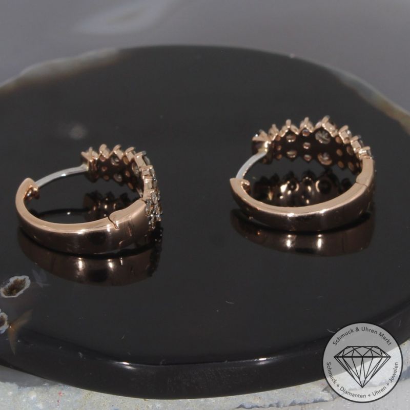 Wert 5050 € Brillant Creolen in 585er 14 K Roségold - H1846