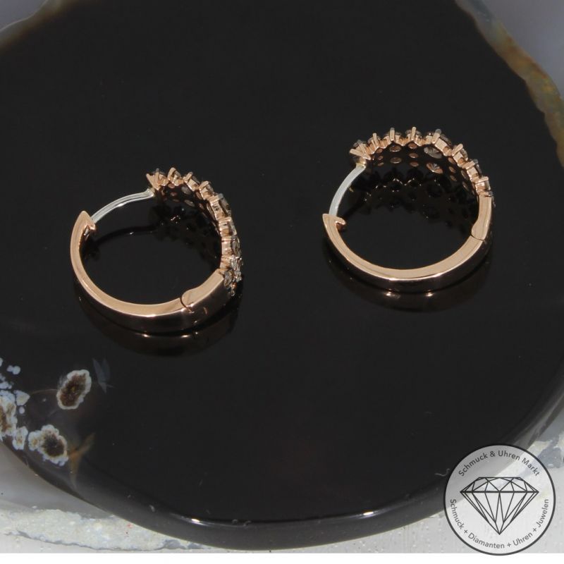 Wert 5050 € Brillant Creolen in 585er 14 K Roségold - H1846