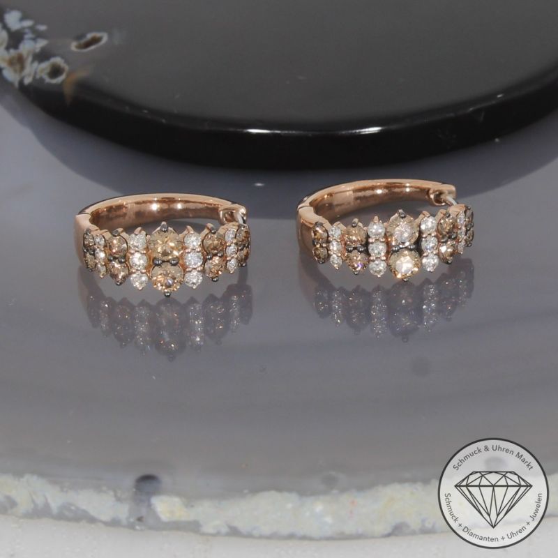 Wert 5050 € Brillant Creolen in 585er 14 K Roségold - H1846
