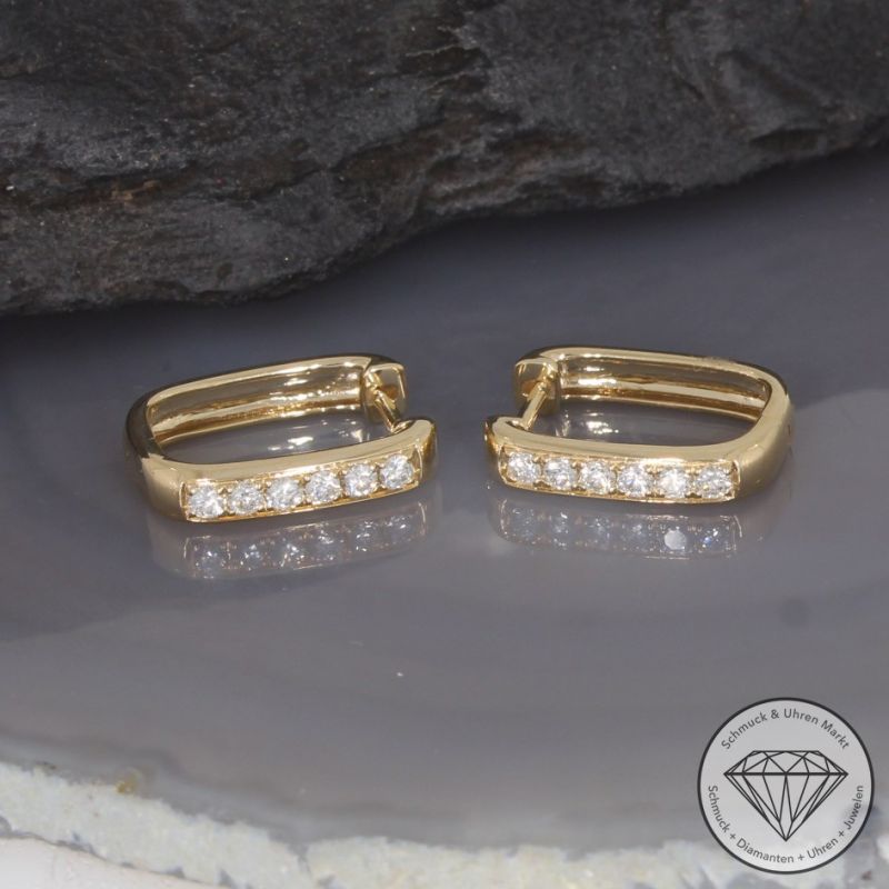 Wert 3190 € Brillant Creolen (0,48 carat) in 585er 14 K Gelbgold - H1855