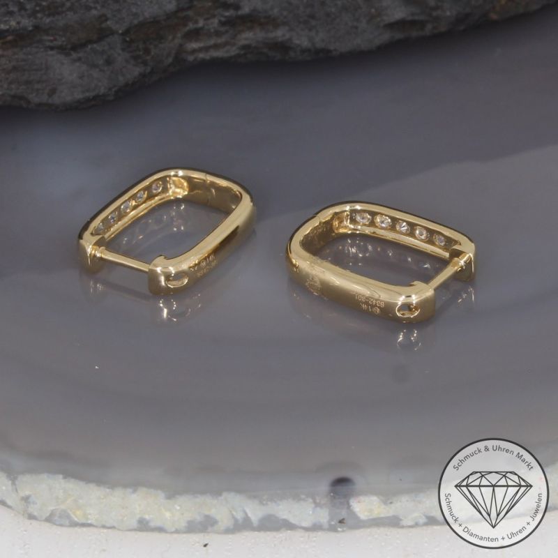 Wert 3190 € Brillant Creolen (0,48 carat) in 585er 14 K Gelbgold - H1855