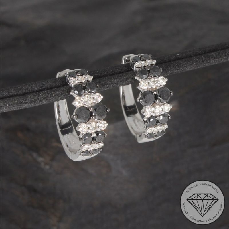 Wert 4090 € Brillant Diamant Creolen in 585er 14 K Weißgold - 99422
