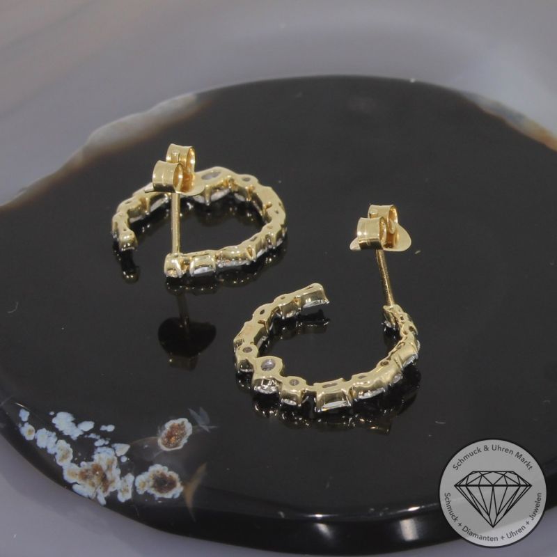 Wert 5950 € Brillant Diamant Ohrringe in 585er 14 K Gelbgold - 99425