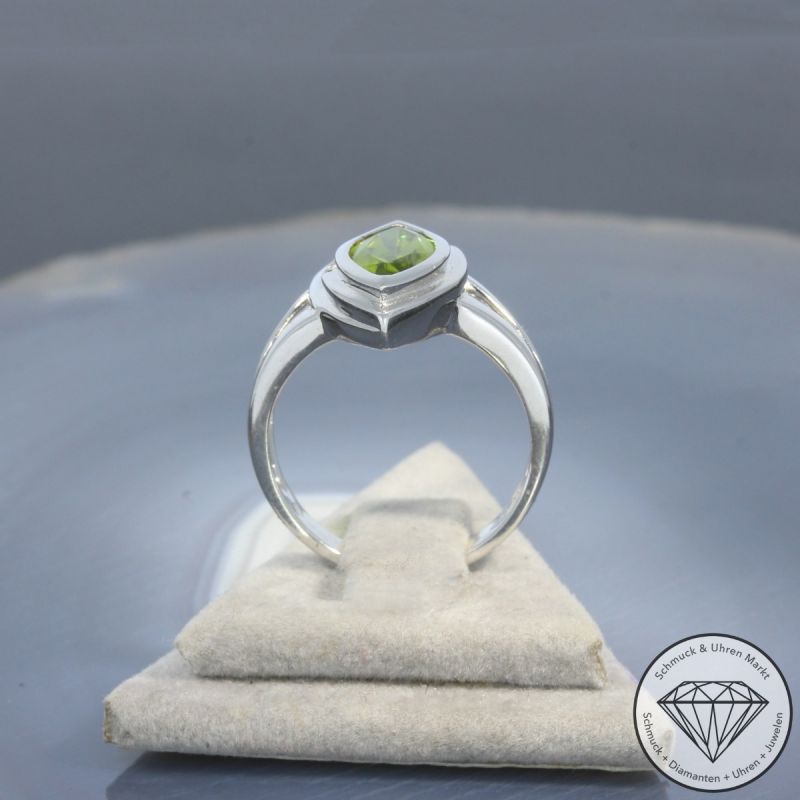 Wert 1850 € Brillant Peridot Ring in 750er 18 K Weißgold - 99426