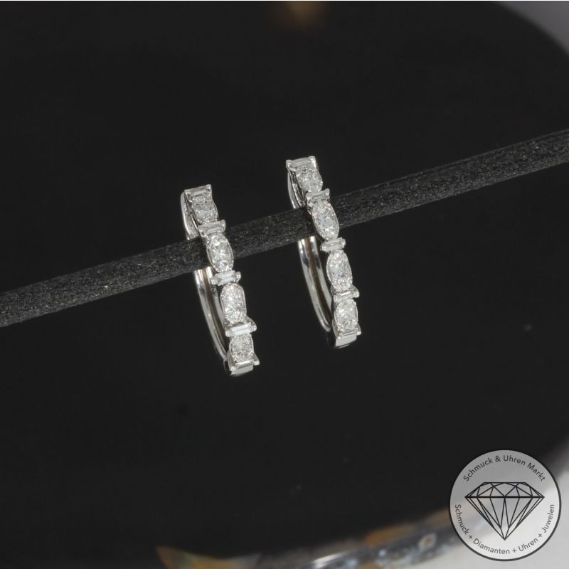 Wert 1890 € Brillant Diamant Creolen in 750er 18 K Weißgold - 99432