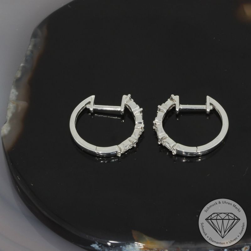 Wert 1890 € Brillant Diamant Creolen in 750er 18 K Weißgold - 99432