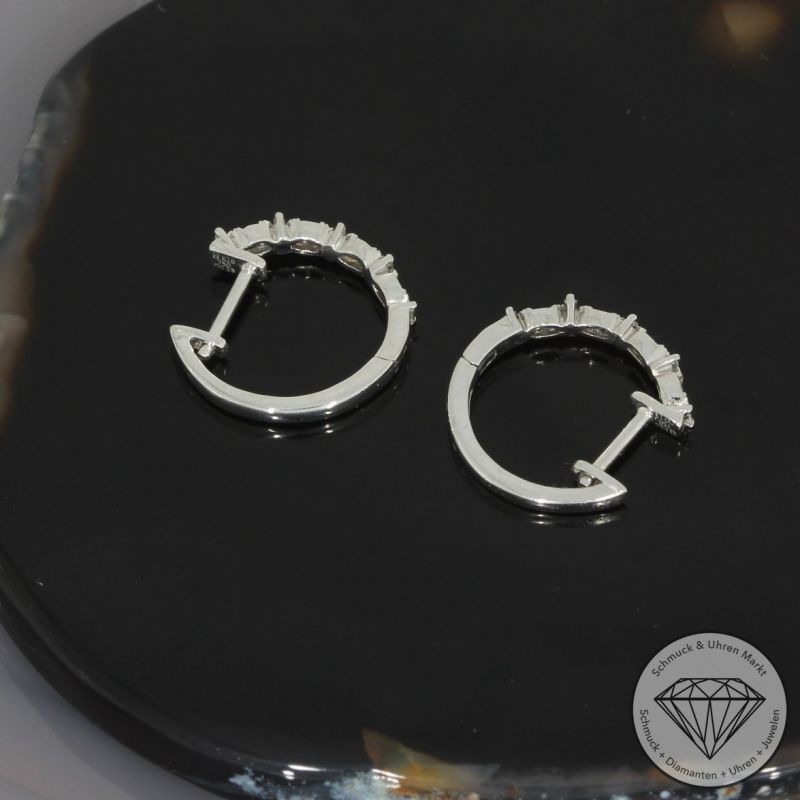 Wert 1890 € Brillant Diamant Creolen in 750er 18 K Weißgold - 99432