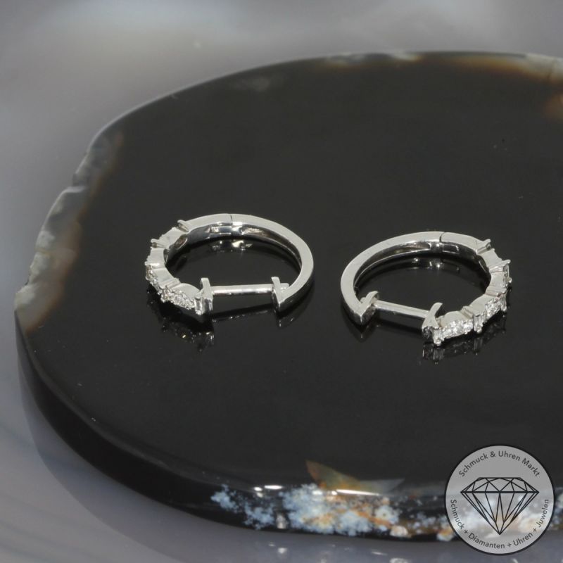 Wert 1890 € Brillant Diamant Creolen in 750er 18 K Weißgold - 99432