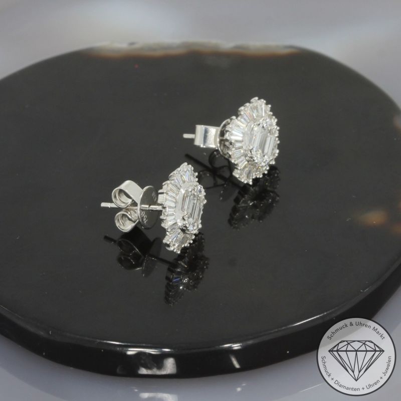 Wert 4290 € Brillant Diamant Ohrringe in 750er 18 K Weißgold - 99435