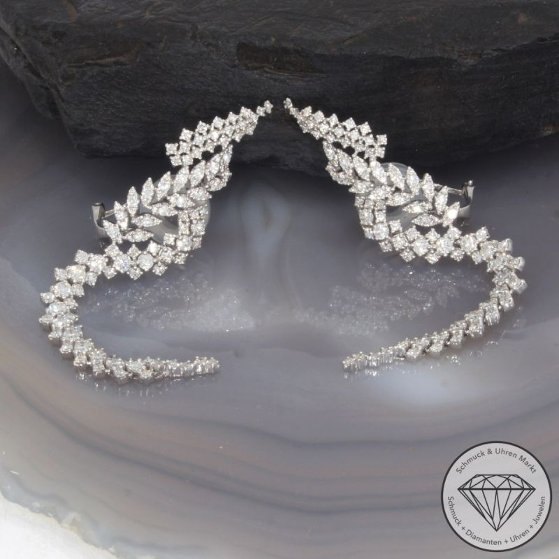 Wert 13450 € Brillant Ohrringe (4,26 carat) in 750er 18 K Weißgold - 99450