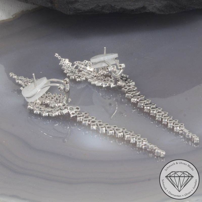 Wert 13450 € Brillant Ohrringe (4,26 carat) in 750er 18 K Weißgold - 99450