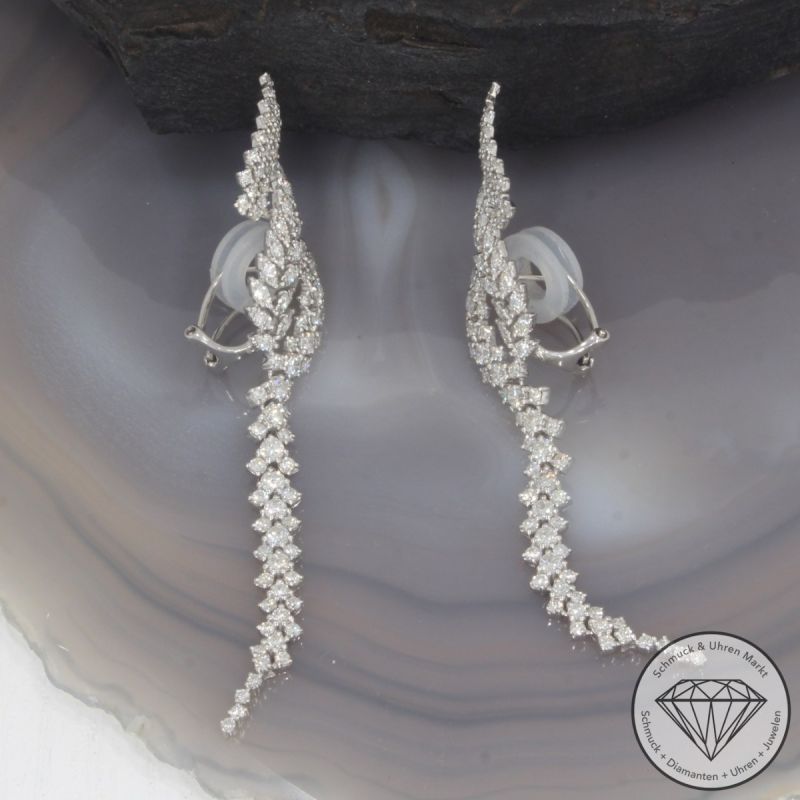 Wert 13450 € Brillant Ohrringe (4,26 carat) in 750er 18 K Weißgold - 99450